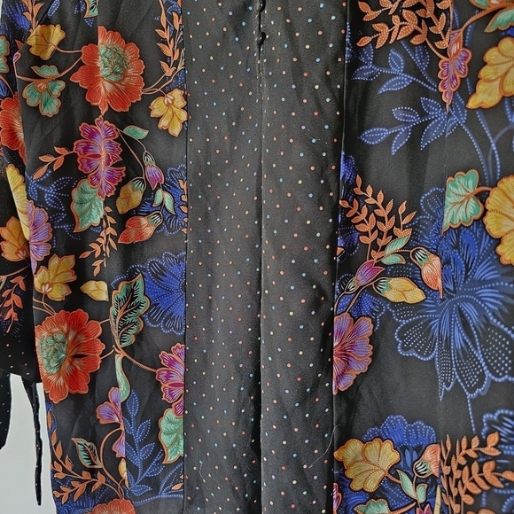 Counterparts pullover multicolored polka dot floral v-neck flowy blouse Size L - Picture 5 of 8